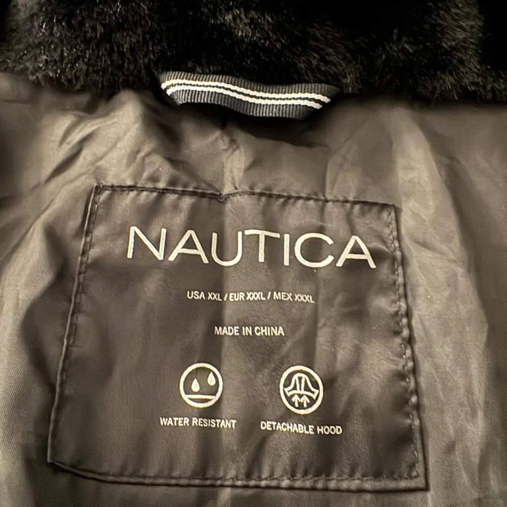 Nautica coat water resistant removable hood XXL black - Picture 6 of 7